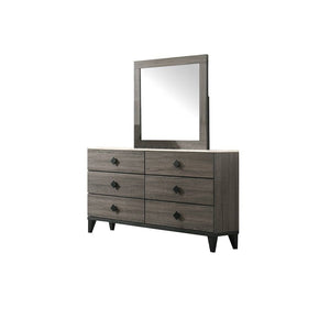 English Elm Modern Chest of Drawers with Faux Marble Top and Black Square Hardware - 4-Drawer Storage Accent Piece Gray,Grey 19 L x 34 W x 65 H B011P395427