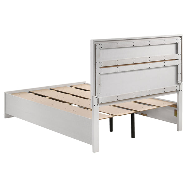 English Elm Annie Glam White Full Storage Bedroom Set with Crystal Pulls and Glitter Accents White B062S01607