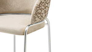 English Elm Onyx Luxurious Beige Velvet & Chenille Accent Chair with Sturdy Metal Frame, Modern Contrast Design B009P332653