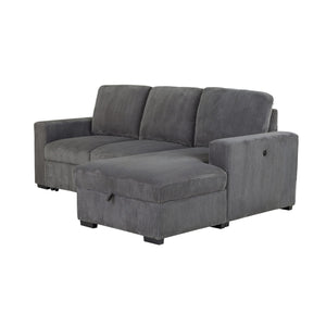 English Elm Melody Grey Sectional Sofa - Modern Comfort With Plush Seating, Durable Fabric For Stylish Spaces B201S00305