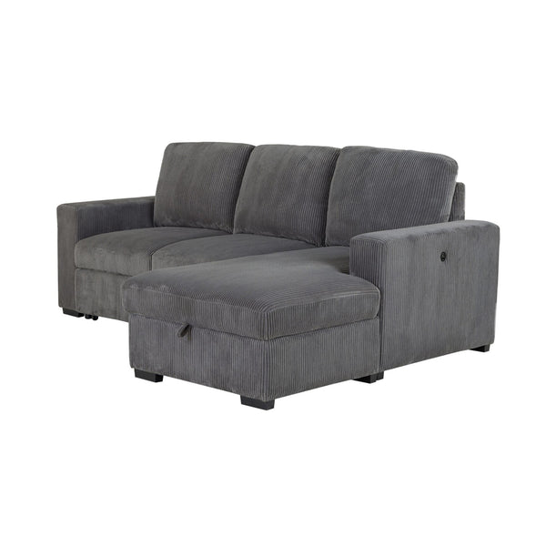 English Elm Melody Grey Sectional Sofa - Modern Comfort With Plush Seating, Durable Fabric For Stylish Spaces B201S00305
