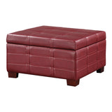 OSP Home Furnishings Detour Strap Ottoman Crimson Red