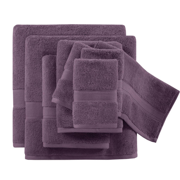 JLA Home Madison Park Signature - Ultra-Soft 100% Cotton Towels with 800 GSM Plush Pile, Antimicrobial Finish and Oeko-Tex Safety Purple MPS73-200