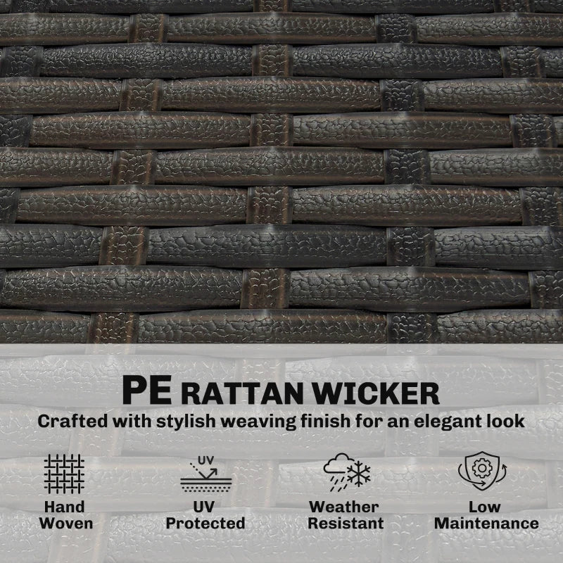 English Elm Wicker Outdoor Three Seat Sofa with Deep Cushions and Weather Resistant Pe Frame T3971P480796