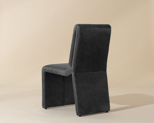 Sunpan Cascata Dining Chair - Modern Elegance with Intriguing Silhouette for Your Stylish Dining Space Marseille Black Leather