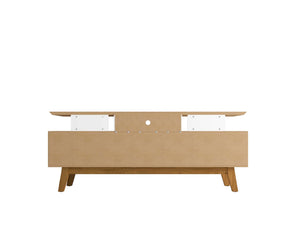 English Elm Yonkers 71" Modern White Tv Stand With Ample Storage, Floating Shelf & Solid Wood Legs For Style B365P398400-GIGA