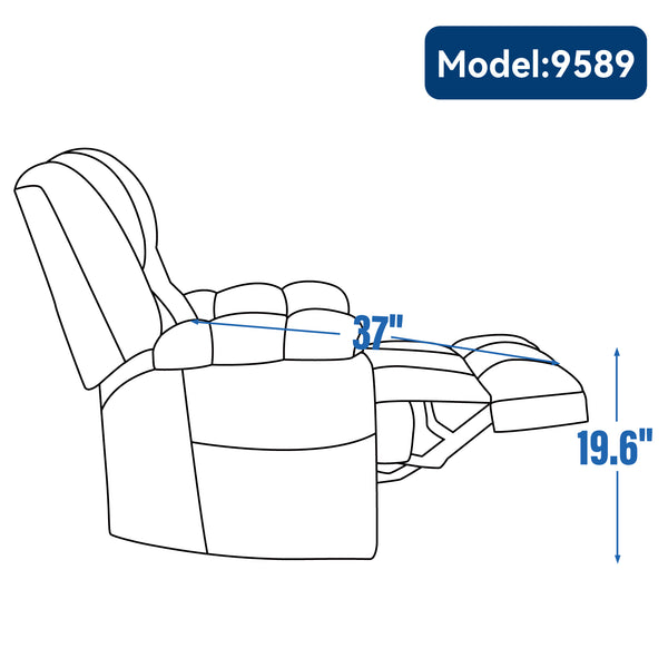 English Elm Dual Motor Power Lift Recliner Chenille Chair with Massage Heat and Infinite Positions Beige W3224P288434