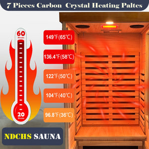 English Elm Home Infrared Sauna with Chromotherapy Carbon Fiber Panels Okoume Wood Spa Cabinet W3973S00009