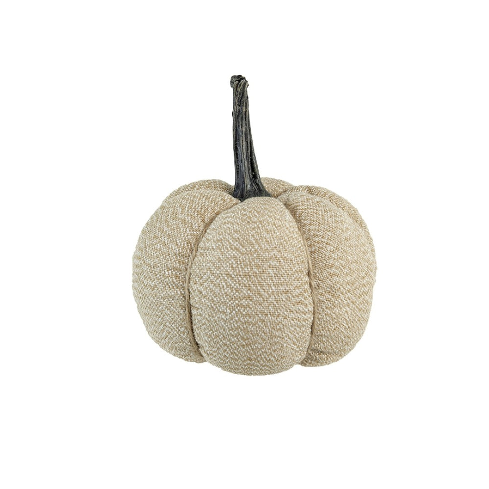 English Elm Set Of 2 Fabric Weighted Pumpkins - Natural Beige Fall Decor For Thanksgiving & Harvest Vignettes W2078P246680-GIGA