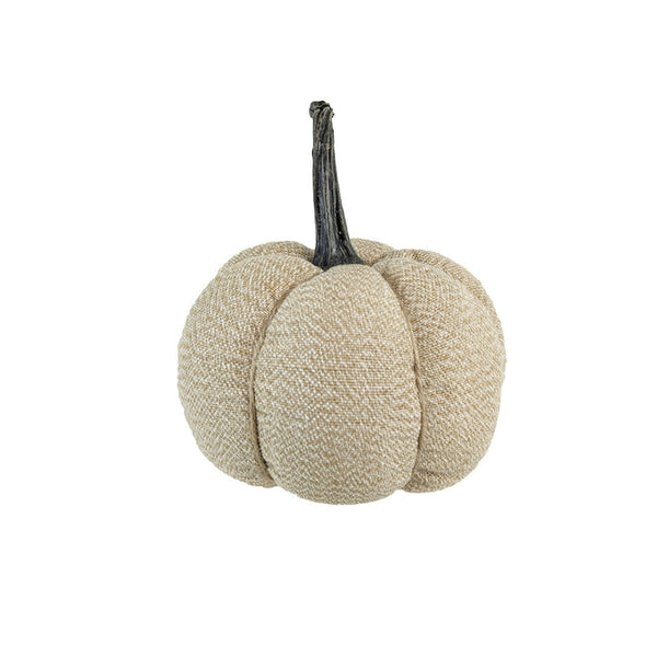 English Elm Set Of 2 Fabric Weighted Pumpkins - Natural Beige Fall Decor For Thanksgiving & Harvest Vignettes W2078P246680-GIGA