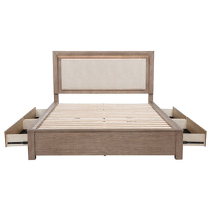 English Elm Gibbons California King Storage Bed with Led Headboard and Four Underbed Drawers B062S01829