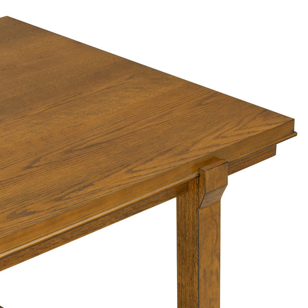 English Elm Trexm Farmhouse Dining Set Seats Six Oak Veneer Table Mixed Chairs Bench Included Beige,Walnut ST000156AAD