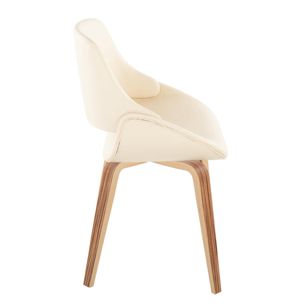 English Elm Mid-century Modern Dining Chairs Faux Leather Seat Zebra Bentwood Legs Set of 2 B202S01237
