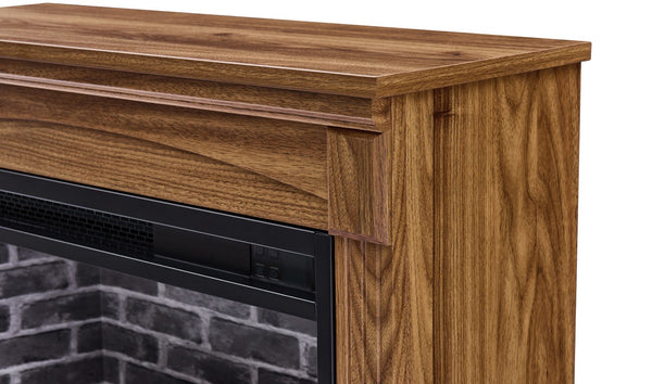 English Elm 28 Inch Electric Fireplace Media Console with Led Flame Ambient Heat Living Room W1769P213565