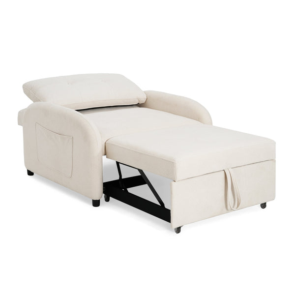 English Elm Christopher Knight Home® - (Old 3-in-1 Convertible Sleeper Sofa Bed with Pillow & Pocket, Compact Loveseat with Pull-Out Bed and Wheels Beige N765P34284849W
