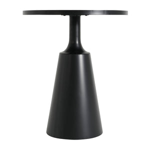 English Elm Modern Round Accent Table Marble Laminate Top Matte Black Iron Base Living Room N770P412286B