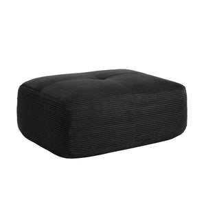 English Elm Hamlet Modular Corner Sectional Sofa with Corduroy Upholstery and Throw Pillows Included Black W714P323654