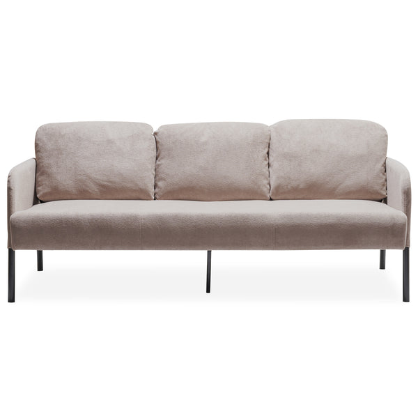 English Elm 3 Seater Polyester Upholstered Sofa Compact Modern Couch for Apartment Living W1164P239083