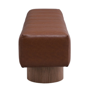 English Elm Christopher Knight Home® - Upholstered Multi-Purpose Dining Bench 64" No-Assembly Entryway Seat 300lb Capacity Modern PU Upholstery Brown N779P253550B