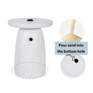 English Elm Tess Mgo Marble Finish Outdoor Umbrella Base and Patio Side Table Weatherproof N775P362748W
