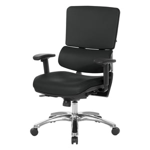 OSP Home Furnishings Dillon Ergonomic Managers Chair with Antimicrobial Upholstery and Lumbar Support Black 99662CDB-R107