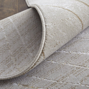 Feizy Rugs Waldor Modern Abstract Floral High-low Pile Rug In Gold, Ivory, And Gray For Elegant Home Decor Taupe,Brown,Silver Polypropylene,Polyester 73539nbfivybgee10