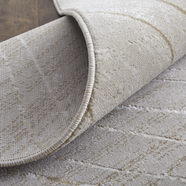 Feizy Rugs Waldor Modern Abstract Floral High-low Pile Rug In Gold, Ivory, And Gray For Elegant Home Decor Taupe,Brown,Silver Polypropylene,Polyester 73539nbfivybgee10