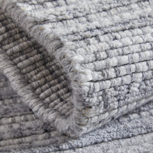 Feizy Rugs T34t8018 Highview Handwoven Polyester Rug - Modern Striped Design With Textured Depth For Stylish Spaces Gray,Ivory Polyester T34t8018gry000f00