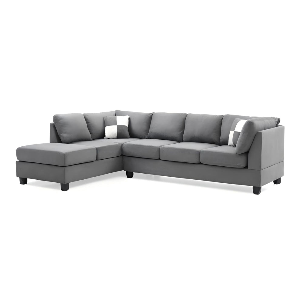 English Elm Malone Gray Sectional Sofa - Modular Microfiber Comfort With Pocketed Coil Seating & Easy Setup B078S00060