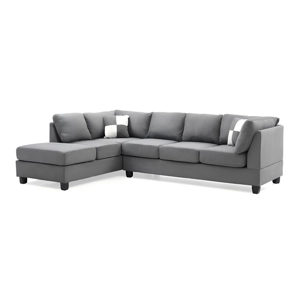 English Elm Malone Gray Sectional Sofa - Modular Microfiber Comfort With Pocketed Coil Seating & Easy Setup B078S00060