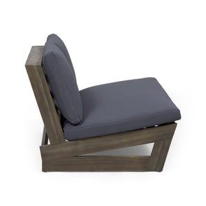 English Elm Christopher Knight Home® - SHERWOOD Loveseat with Acacia Wood Frame, Water-Resistant Cushions & Slatted Paneling for Patio Comfort and Durability DARK GREY 64868.00DGRY