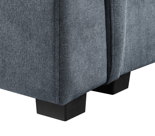 English Elm Isadora Modular 7 Seat Woven Gray Sectional with Tufted Cushions and Included Ottoman B2749S00054