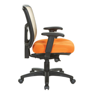 OSP Home Furnishings Orange Air Mist Ergonomic Mesh Back Office Chair with Adjustable Arms and Lumbar Support 92555-9270