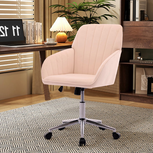 English Elm Ty Adjustable Office Chair - Ergonomic Khaki Velvet Swivel Chair With Memory Foam For Long Comfort W2311P199119-GIGA