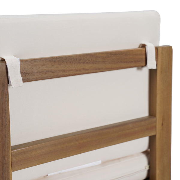 English Elm Christopher Knight Home® - Outdoor Acacia Wood Barstool set brings rustic-modern charm, durable solid wood, water-resistant cushions, easy assembly Light beige,Light Brown 43 L x 24.25 W x 11.5 H N776P285374L