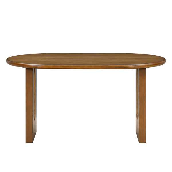 English Elm Trexm Farmhouse Oval Dining Set Seats Six with Rattan Back Chairs Oak Veneer Table Beige,Light Brown ST000157AAP
