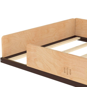 English Elm Full Size Car Shaped Kids Platform Bed with Storage Drawers Integrated Desk Pine Wood Natural W1580S00489