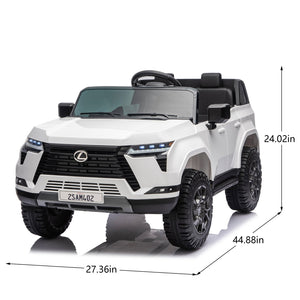 English Elm Lexus Gx550 Two Seat Kids Ride on with 24v Power Remote Control and Suspension White W1578P416227