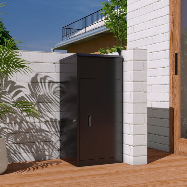 English Elm Package Delivery Box With Lock - Heavy-Duty Steel, Weather-Resistant, Anti-Theft Solution For Home/Office W396P278338-GIGA