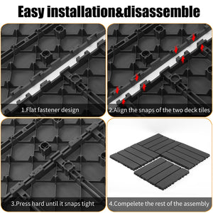 English Elm Plastic Interlocking Patio Tiles Waterproof Pp Grid Deck for Pool and Balcony 44 Pack W3022P251838