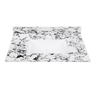 English Elm 37"X22" Bathroom Vanity Top With Undermount Sink & Backsplash - Durable, Easy-Clean Panda White Finish W509P362105
