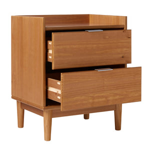 Lee Mid-Century Modern 2-Drawer Nightstand with Sleek Design and Spacious Storage for Every Space