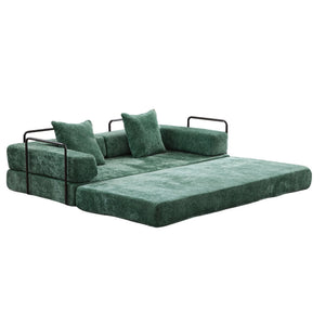 English Elm Floor Couch - Versatile Convertible Futon Sofa Bed With Pillow Back Support, Chenille Comfort & Style W3723P343693