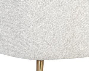 Sunpan Amara Lounge Chair – Bold Curved Frame with Gold Stainless Steel Legs for Modern Home Elegance Copenhagen White