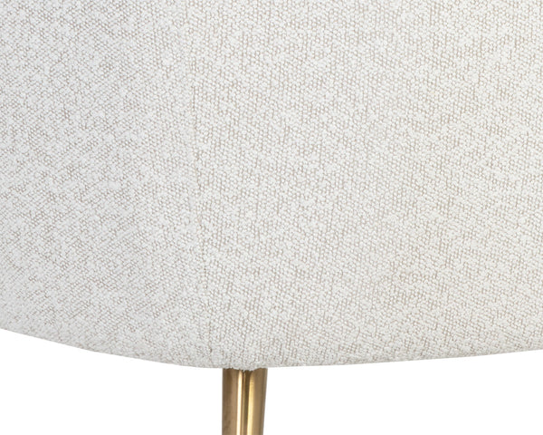 Sunpan Amara Lounge Chair – Bold Curved Frame with Gold Stainless Steel Legs for Modern Home Elegance Copenhagen White