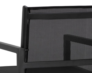 Sunpan MERANO Barstool - Modern Black Aluminum, Breathable Mesh Seat, Perfect for Home Bars & Cafes 110969