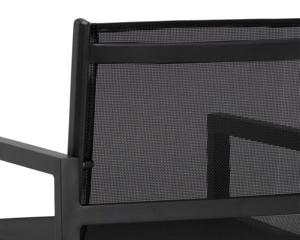 Sunpan MERANO Barstool - Modern Black Aluminum, Breathable Mesh Seat, Perfect for Home Bars & Cafes 110969