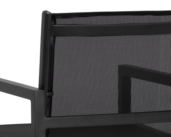 Sunpan Merano Barstool - Modern Aluminum Frame with Breathable Mesh Back for Stylish Comfort and Durability Black