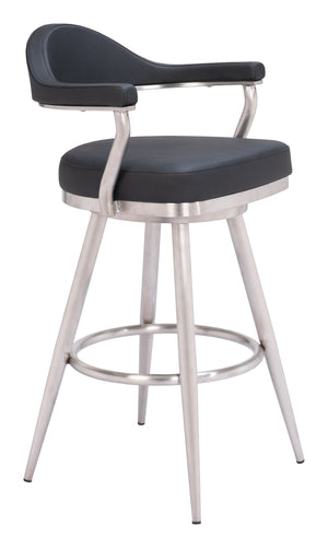 Vagur Swivel Barstool Black 110045 Zuo Modern