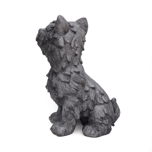 English Elm Christopher Knight Home® - CRICKET Terrier Cast Stone Garden Statue in Antique Gray Finish — Durable Outdoor Accent, 15"H 65285.00GRY